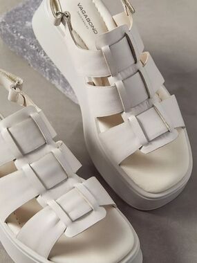 Vagabond White Platform Strappy Sandals